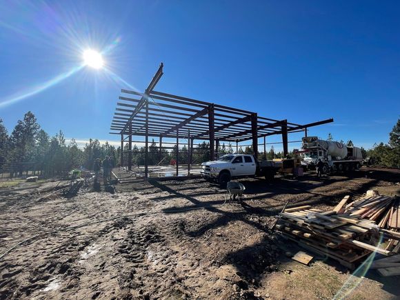 We lucked out to hit a dry and warm day by scheduling the concrete delivery and line pump in advance. The rests of the days around it was all rainy. 