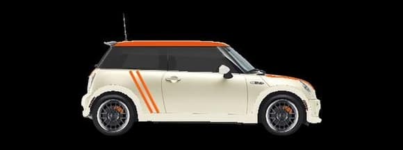 1336All White with orange roof and stripes with PW roof stripes