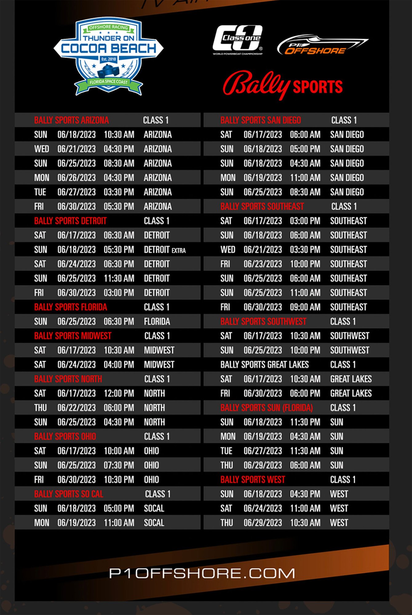 Thunder On Cocoa Beach Air Date Schedule