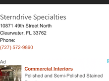 Sorry the Sterndrive Shop is in Clearwater, not St.petersburg 