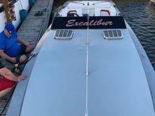 Parked in the marina so trailer can receive some attention 