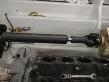 New driveshaft in. In process of making limiting spacers for trim Rams, so drives don't hit deck.