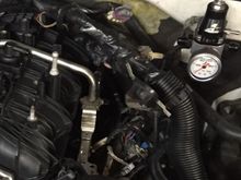 Mounted aeromotive boost reference fuel pressure regulator.