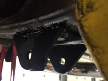 Thought i had better pics of the hole in the frame in relation to where the brackets mounted and the evap canister dropped out of the way...guess not