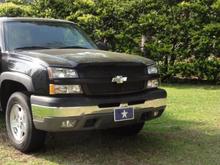 Chevrolet 2004 Silverado Z71 CCSB April 8, 2011.  After installation of color matched SS grille with billet BowTie.