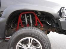 Recently repainted and reinstalled multishock shocks.