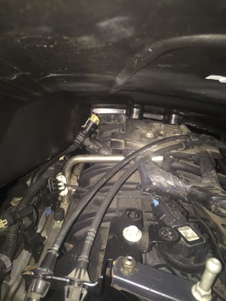 Pic is a little off from what i wanted but its dark and you can see both, i ended up breaking or losing the original map sensor holder fron the intake....