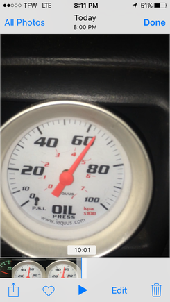 This was the pressure after letting it idle for 10 minutes after letting it cool down for 5 mins from it bottoming out on 0