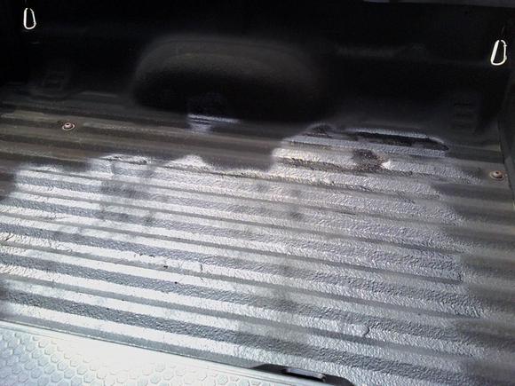 New bed liner spray job, a little glossy, but it will fade in nice.