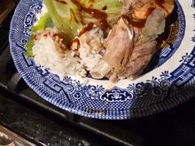 Spare ribs, cabbage w/rice. 