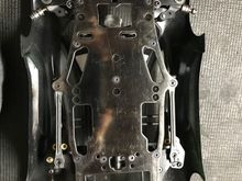 It looks wierd because of the coating they use on the chassis.  It was only run on black carpet though