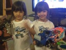 My twin girls, newest pit crew members!!