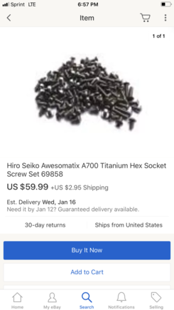 Found a full screw kit for it. 