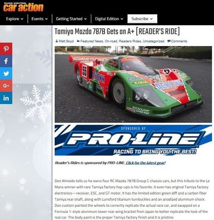 Tamiya Mazda 787B RC Car Action