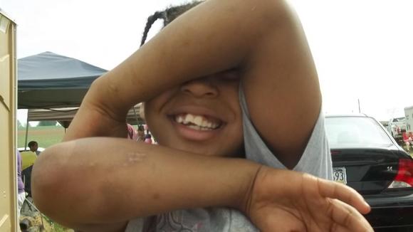 kids at the track...having a good time