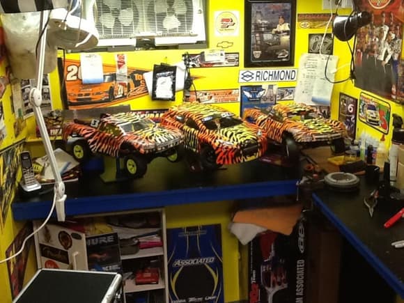 Team Associated Jconcepts ,Pro-line ,Avid ,Reedy,LRP,Panther slicks,Futaba and love (and lots of money)