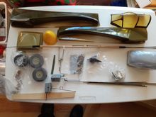 Here are all the parts that come with the ARF Spits and 2 sets of wheels for the retracts or fixed gear.