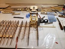 Use the partially completed nacelle to set the spacing for the next wing rib.