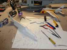 Micro EDF jets converted from toy gliders to full RC power running on mini 3S lipos.