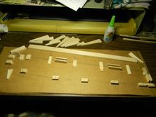 Cardboard and scrap balsa aileron jig