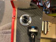 Dry fill valve mounted on right turbine rail. Also will mount ball valve for fuel line here 