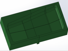 There is the mold with side cross section view. I am splitting the mold in 4 parts. 2 bottom, and 2 top. 