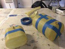 Also time to lay up fuel tanks. For now, a 100 oz main tank, being fed by a 50 oz tank just ahead of it in the model. And, my last Intairco UAT...