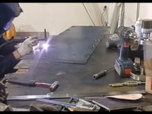 Use a welding rod to weld reinforcement
