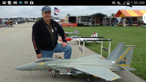 My Avonds twin os 91 Dynamax at Route 66 Jets 2014. First flight 1993, flew at Superman Deland Florida Jets and other events. Had at Kentucky  Jets 2024 on display w my BVM F15 i painted in same colors. Still in flying service w original equipment. Never an engine out or retract problem. 80 flights. Am currently doing a redux; cleaned up the engine area w gray fleckel. Will update to a new radio if i plan to fly it again. Still has the original JR 10 from 1990