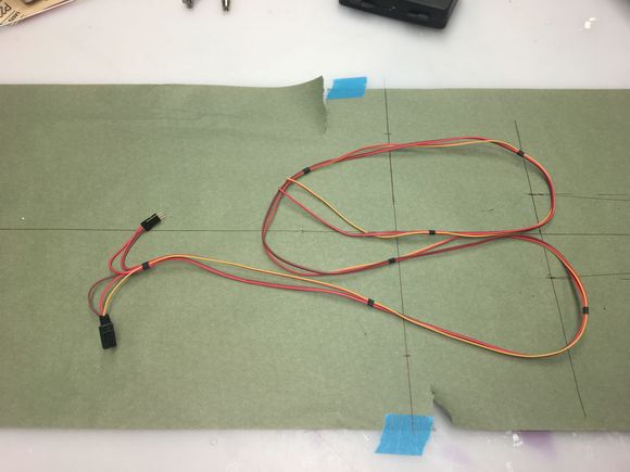 2 22 gauge wires for power, 26 gauge wires for signal.