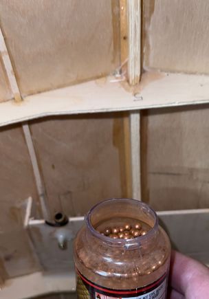 I poured some epoxy in the bottom first, then added BBs, then more epoxy and even the BBs out.