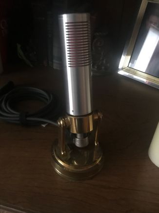 How about a completely home made ribbon type microphone with brass base. Ham radio is another place where the machines are part of the hobby.