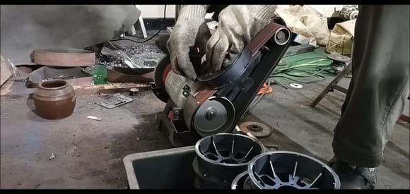Finish with a flat grinder