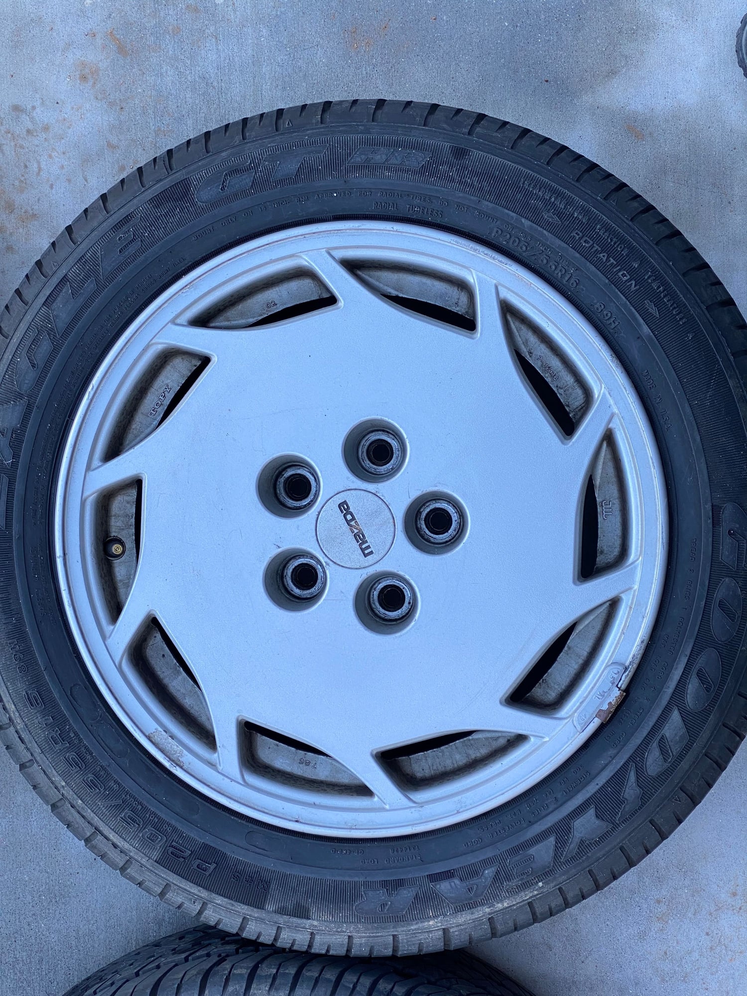 Wheels and Tires/Axles - OEM RX7 Sawblade Wheels and Goodyear Tires - Used - 1986 to 1989 Mazda RX-7 - Maricopa, AZ 85138, United States