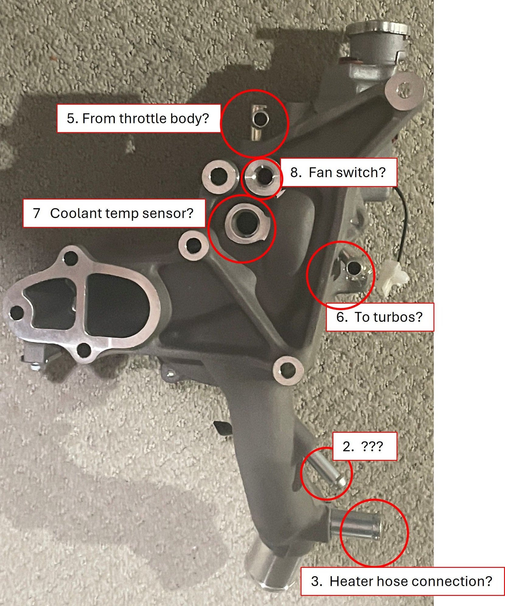 FD water pump housing engine side