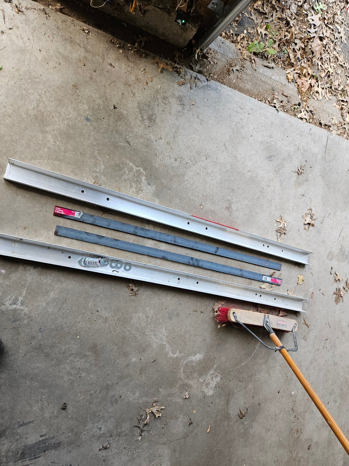 steel barstock and aluminum channel for straightening