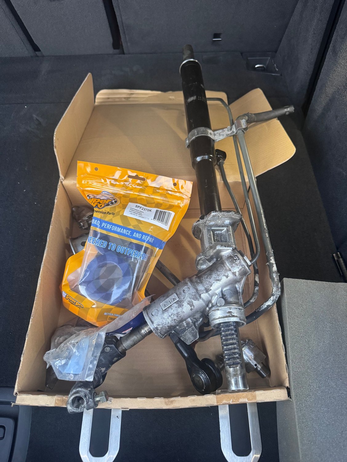 Rebuilt steering rack and more new parts in a box