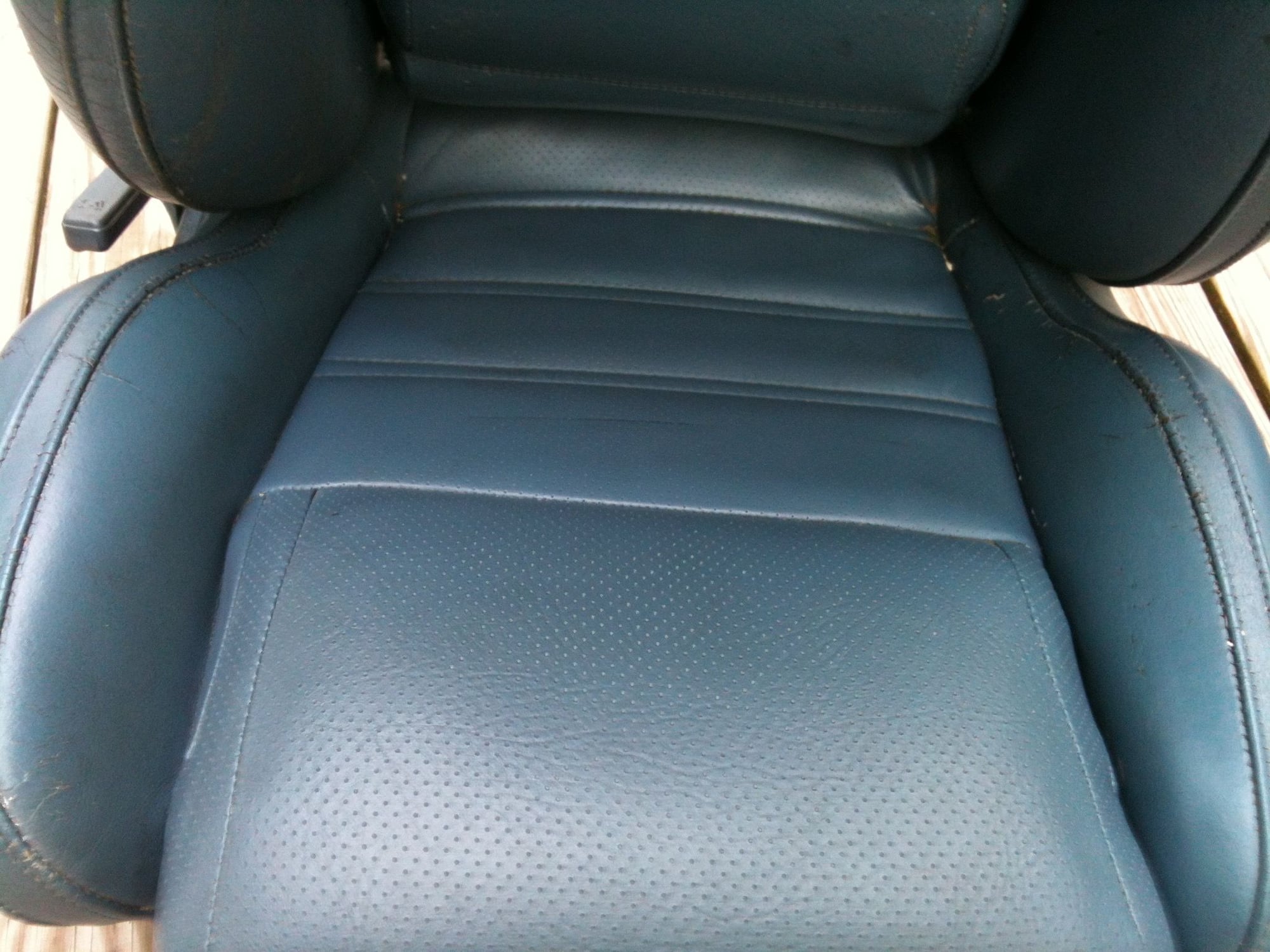 Interior/Upholstery - Pair of Blue leather convertible seats (with headsets) and rails - Used - 1988 to 1991 Mazda RX-7 - Nashville, TN 37212, United States