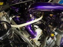 Stock BOV and CRV deleted, openings blocked off with silicone caps from 034 Motorsports, pricey but can take over 600F and are specifically designed to handle boost pressure.