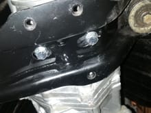 This shows the difference in where the bolt holesare situated, just had to ream both holes outward a little bit