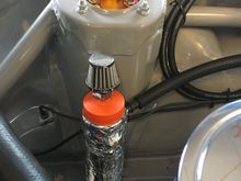 Track fabled engine breather reservoir.  That’s a plastic water bottle with custom heat shielding. Literally went to the O’Riellys in nearby Napa after Qualifying on Thursday 