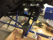 Driver side rear axle installed