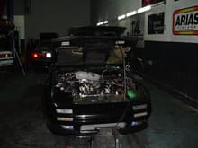 Juanma's car at the dyno before it put down 494whp on the Garrett GT3574R.