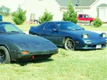 Both generations of RX-7!