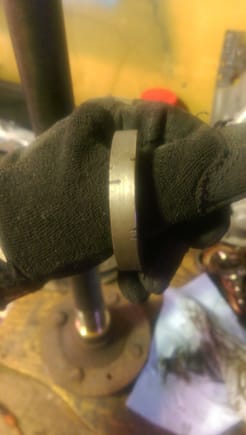 I took this as a good sign! This is the bearing spacer that has a few grinding spots in it from previous owners - so the bearings were done a few times.