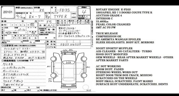 Auction sheet