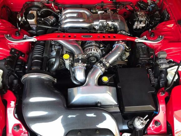 Autoexe carbon ram air intake, ARC 100㎜ intercooler, polished intake piping and throttle body