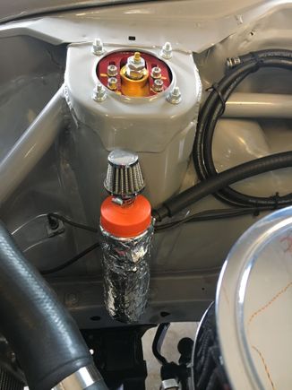 Track fabled engine breather reservoir.  That’s a plastic water bottle with custom heat shielding. Literally went to the O’Riellys in nearby Napa after Qualifying on Thursday 