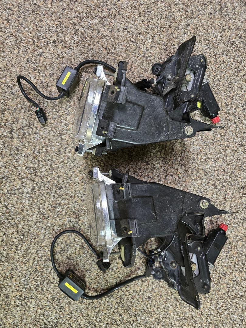 Lights - Head Light Motor Assemblies with Bezels and Relay Wiring Harness - Used - Kennesaw, GA 30152, United States