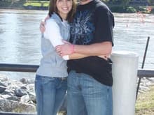 My wife Angie and I in front of the Arkansas river